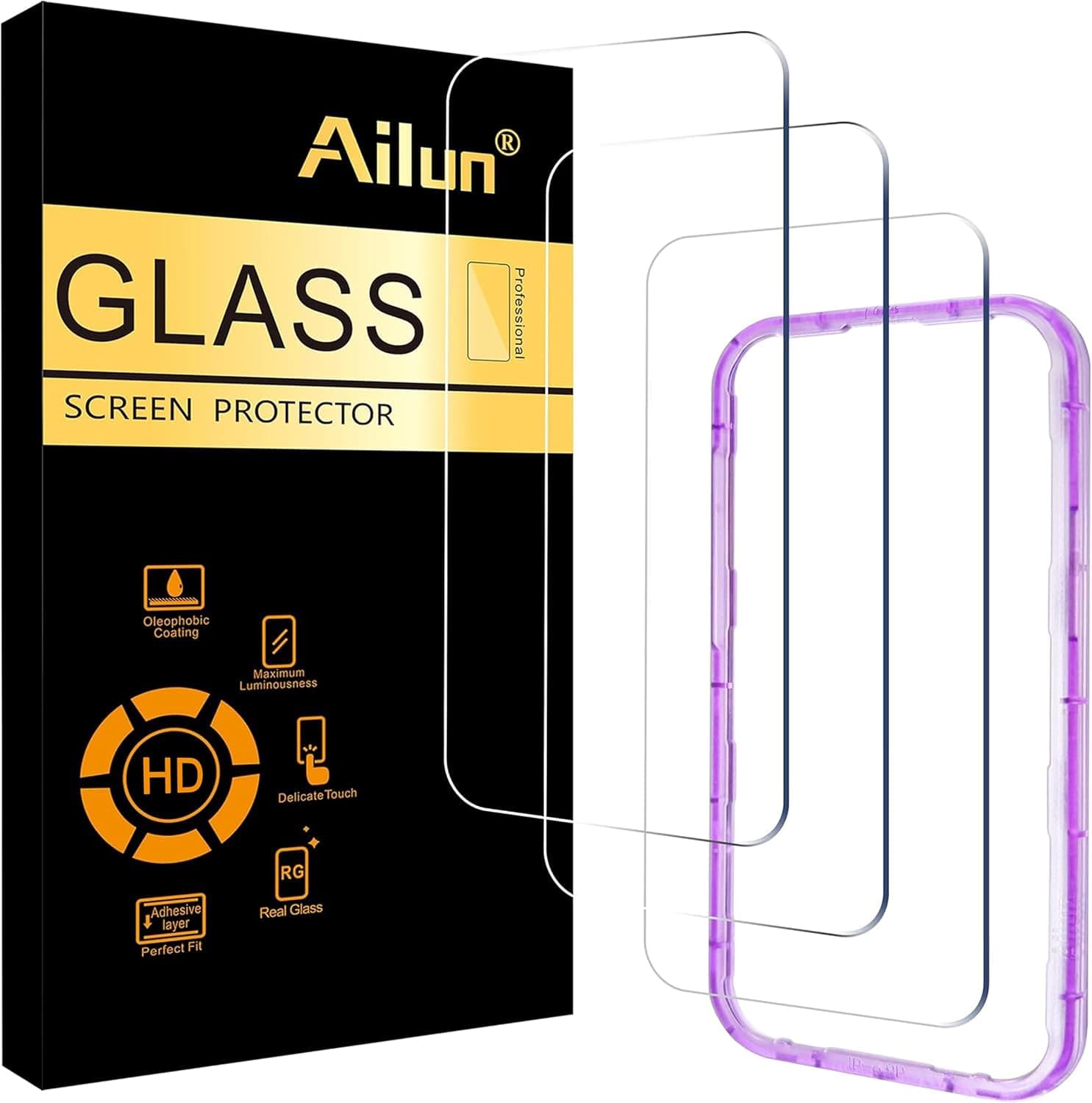 Ailun 3 Pack Screen Protector for iPhone 17 Pro Max, Tempered Glass