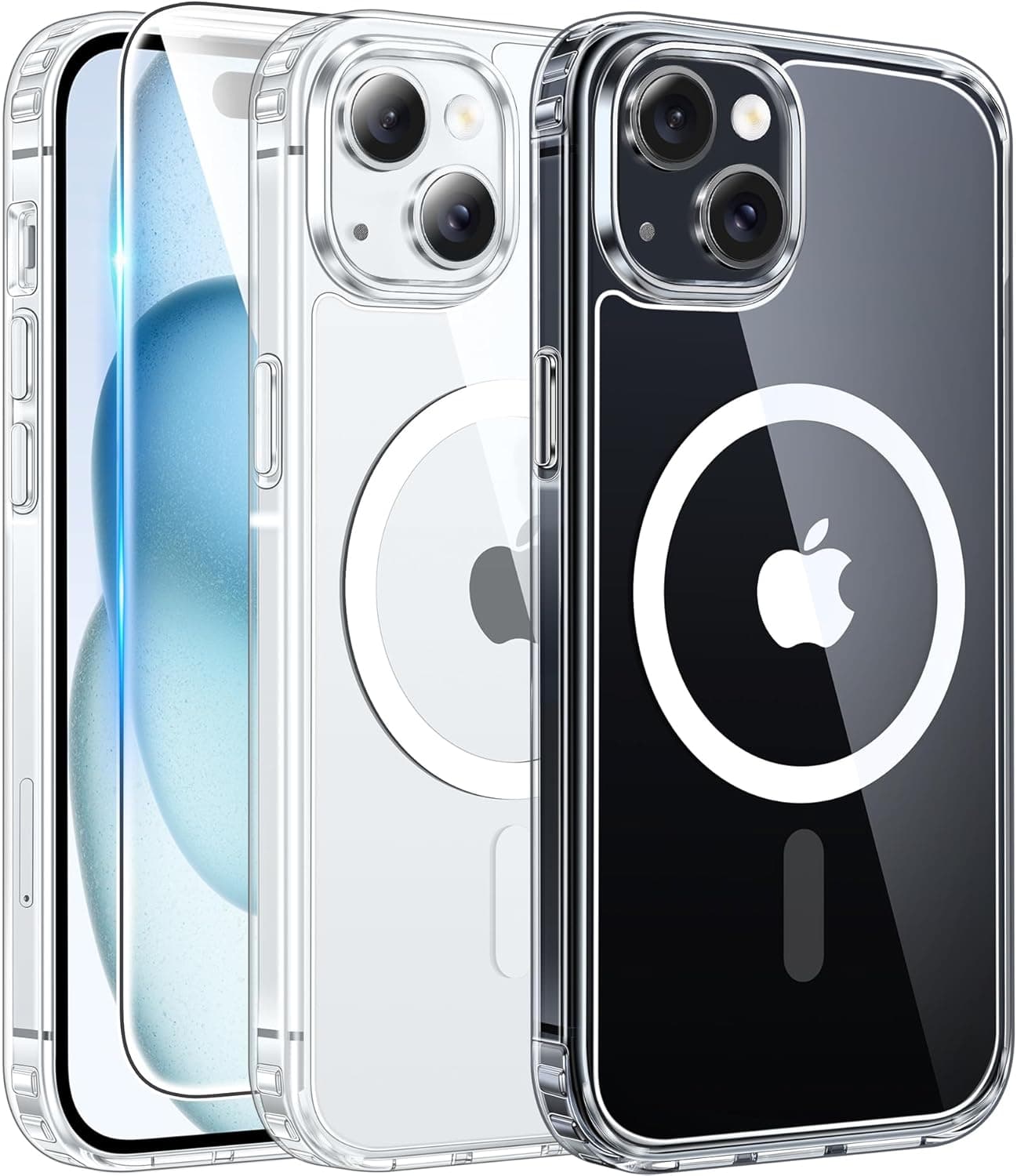 FNTCASE for iPhone 15/14/13 Case Compatible with Magsafe Clear