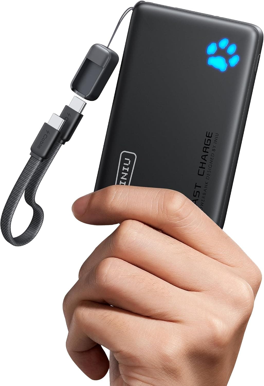 INIU 10000mAh 45W 고속 충전 휴대용 충전기, 소형 여행용 파워뱅크